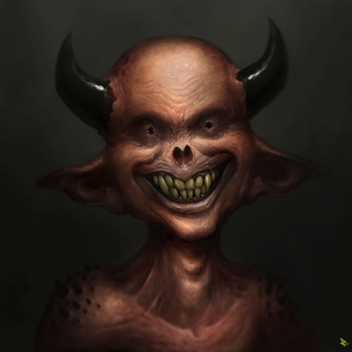 Imp demon smiling